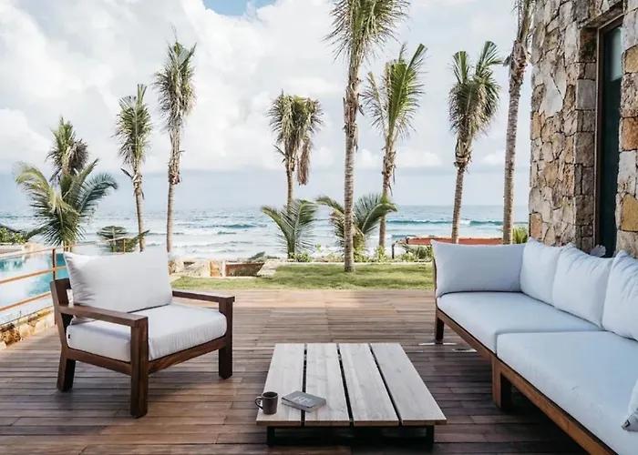 5br Exclusive Beachfront With Pool In Tulum Villa